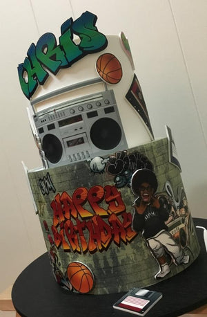 90s birthday cake hip hop basketball floppy disk graffiti boombox gangsta