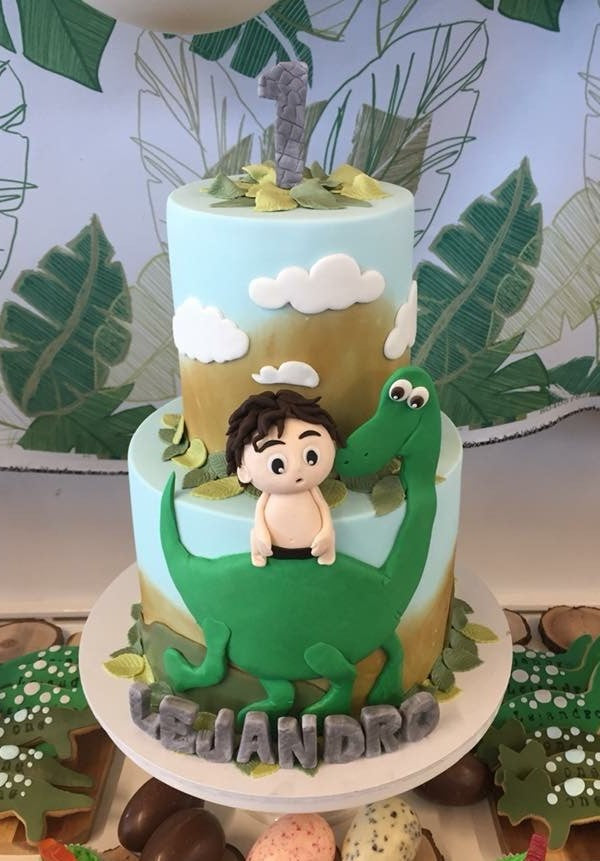 dinosaur birthday cake caveman