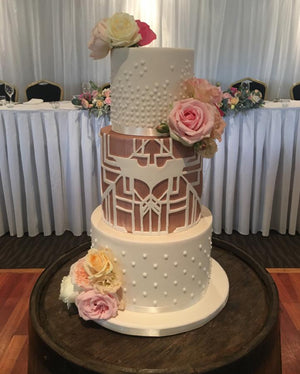 3 tier wedding cake batman rose gold dark knight flowers